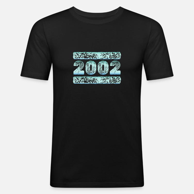 2002 - Männer Slim Fit T-Shirt - Schwarz
