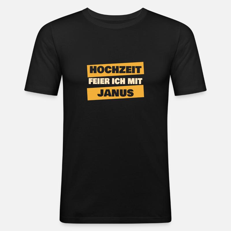 JGA Janus - Männer Slim Fit T-Shirt - Schwarz