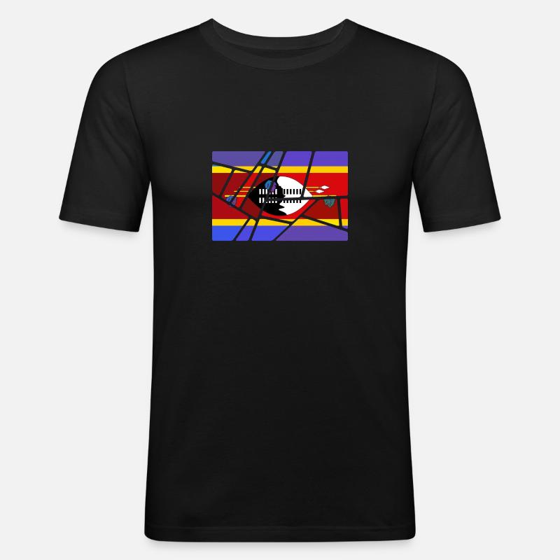 Eswatini als Eswatini - Männer Slim Fit T-Shirt - Schwarz