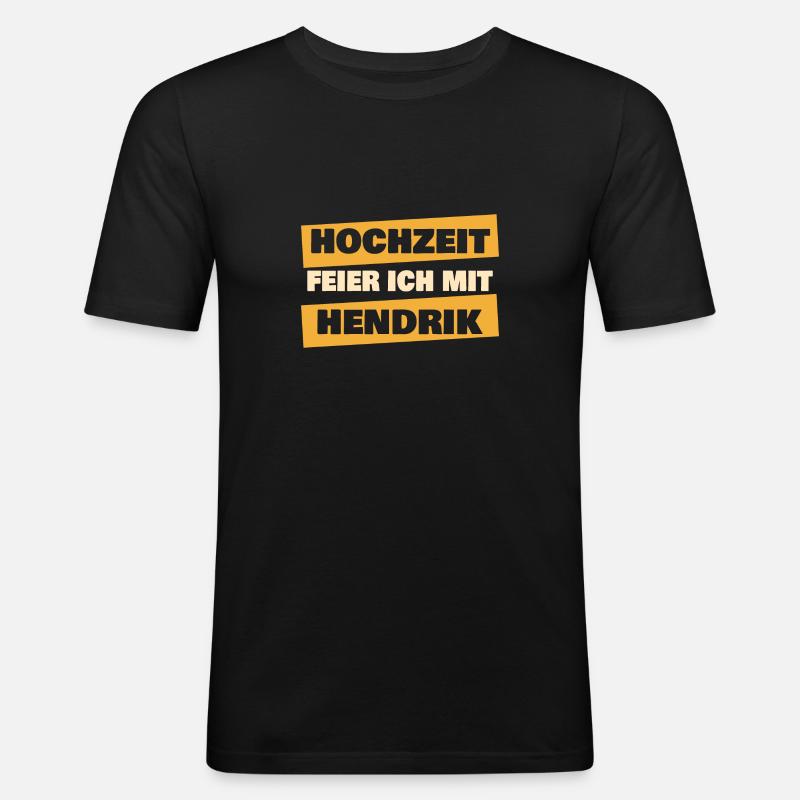 Hendrik - Männer Slim Fit T-Shirt - Schwarz