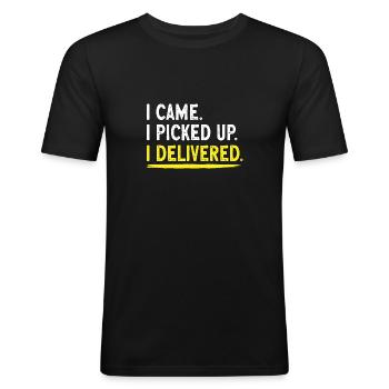 Supplier Package Delivery - Men's Slim Fit T-Shirt - black - Front - Nik (191cm)