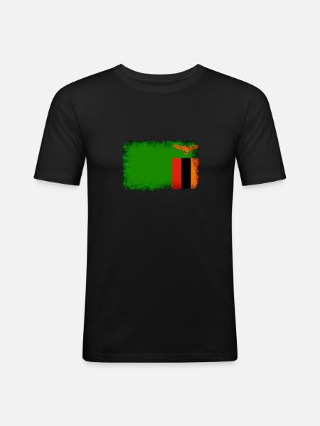 Zambia as Zambia - Men's Slim Fit T-Shirt - black