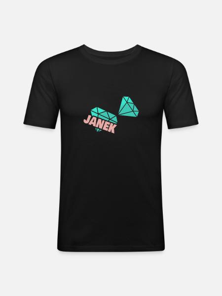 Janek as a dad - Men's Slim Fit T-Shirt - black
