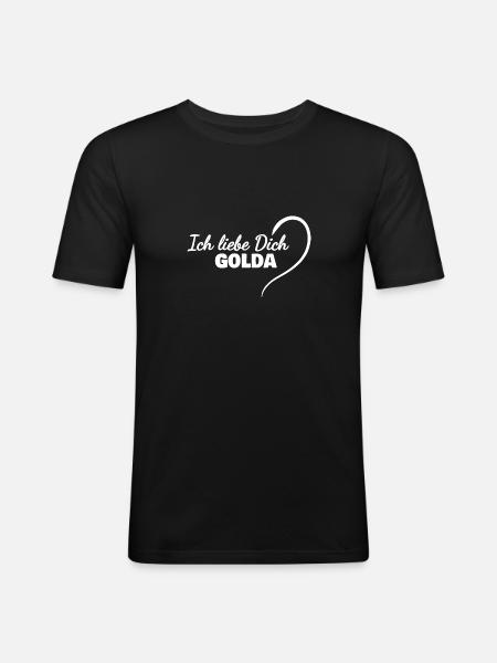 Love you Golda - Men's Slim Fit T-Shirt - black