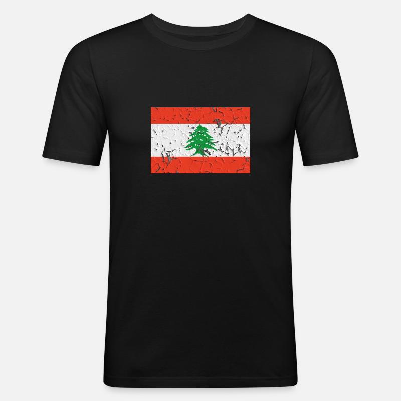 Libanon Libanon - Männer Slim Fit T-Shirt - Schwarz