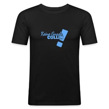 Gnade für Collin Lustig Spruch - Männer Slim Fit T-Shirt - Schwarz - Vorne - Nik (191cm)