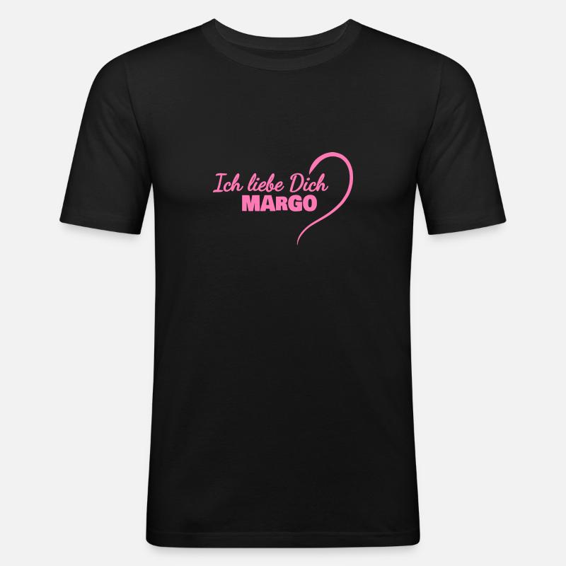 LiebeDich Margo - Männer Slim Fit T-Shirt - Schwarz