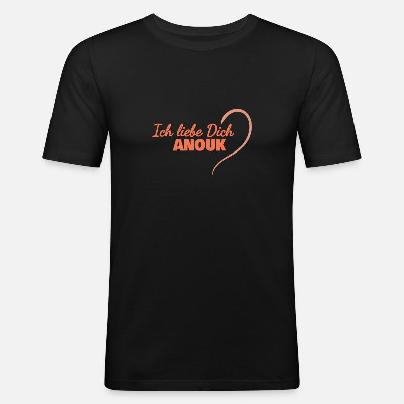 Anouk - Männer Slim Fit T-Shirt - Schwarz