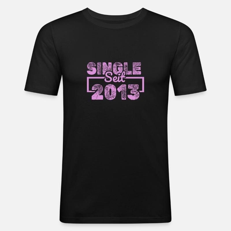 Single 2013 - Männer Slim Fit T-Shirt - Schwarz