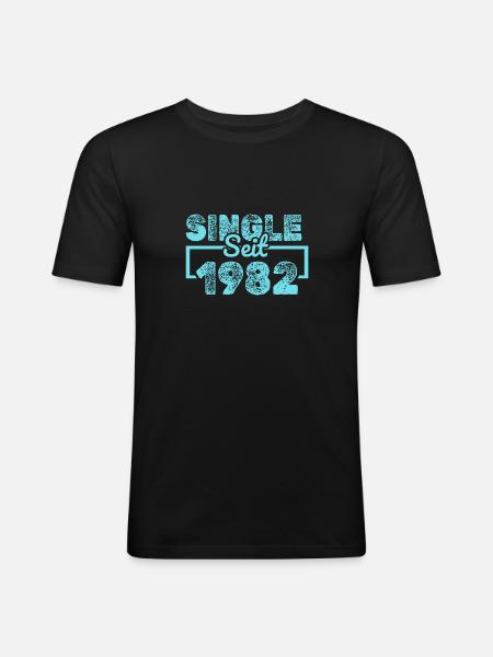 1982 1982 - Männer Slim Fit T-Shirt - Schwarz