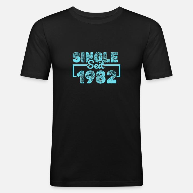 1982 1982 - Männer Slim Fit T-Shirt - Schwarz