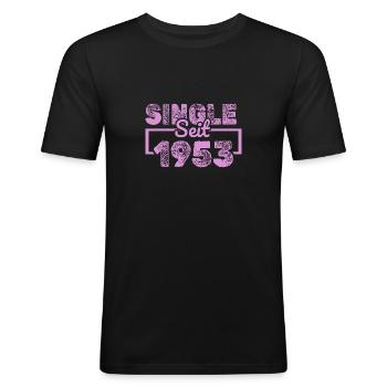 Célibataire 1953 - T-shirt près du corps Homme - noir - Devant - Nik (191cm)