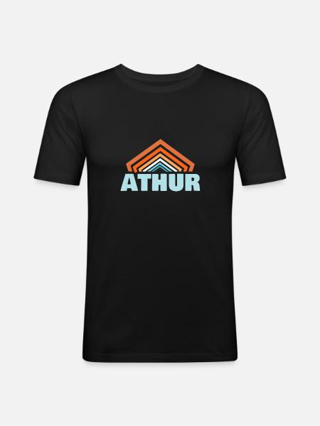 Athur as a given name - Men's Slim Fit T-Shirt - black