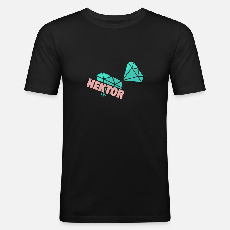 Opa Hektor - Männer Slim Fit T-Shirt - Schwarz