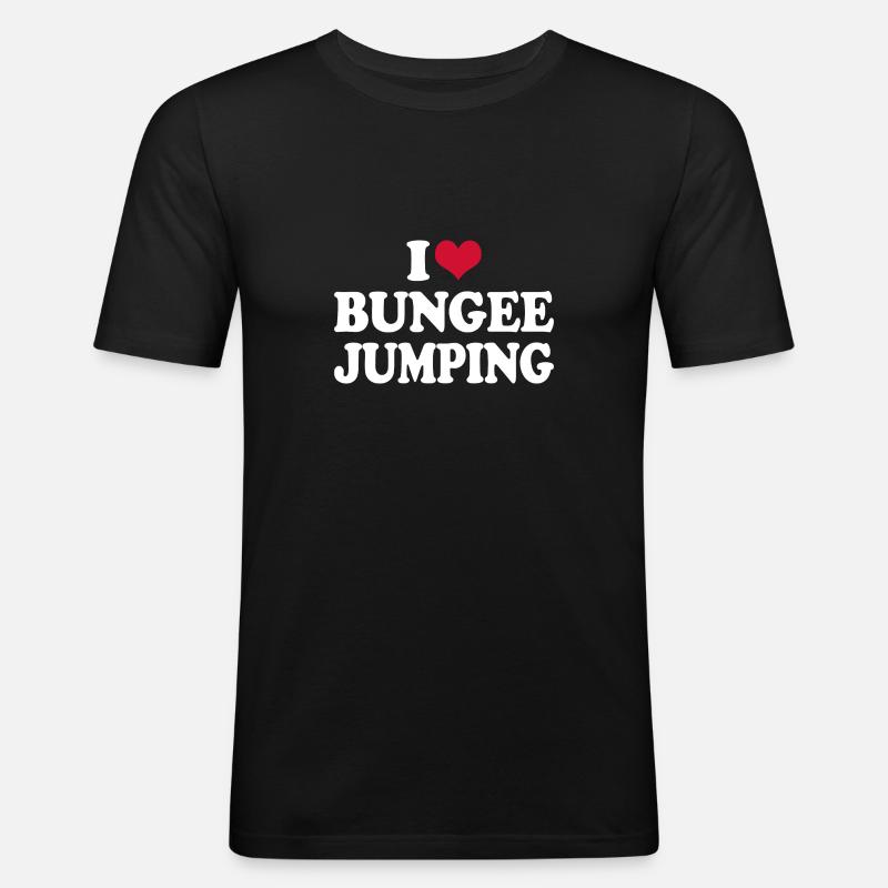 Bunjeespringen Bunjeespringer J’aime Bungee - T-shirt près du corps Homme - noir