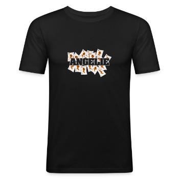 Geschenk für Angelie - Männer Slim Fit T-Shirt - Schwarz - Vorne - Nik (191cm)