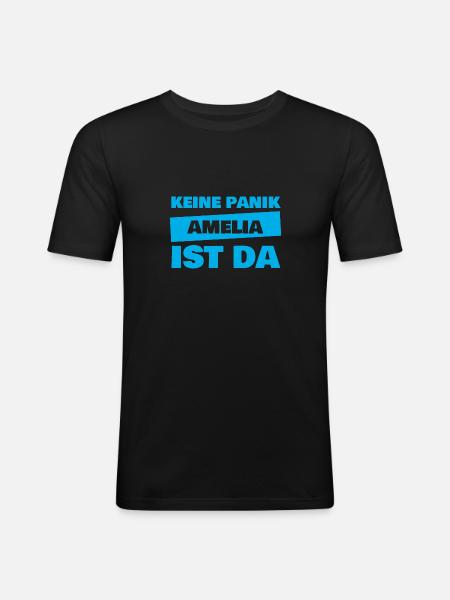 First name Amelia - Men's Slim Fit T-Shirt - black