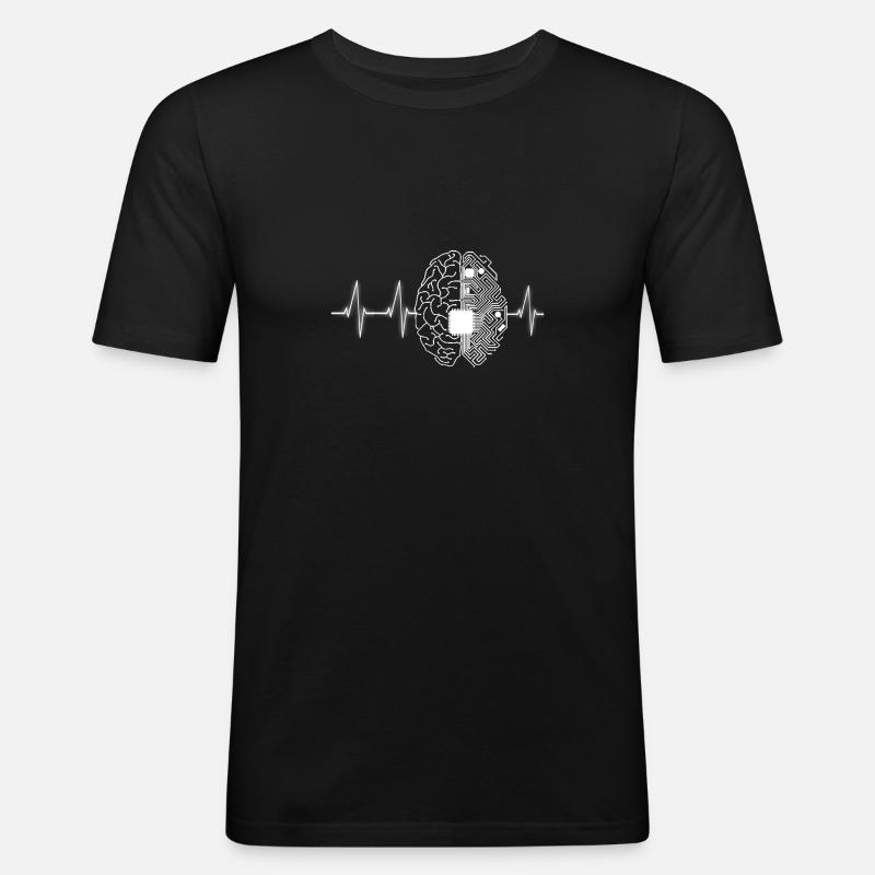 Programming Lover Programmer Heartbeat design - Men's Slim Fit T-Shirt - black