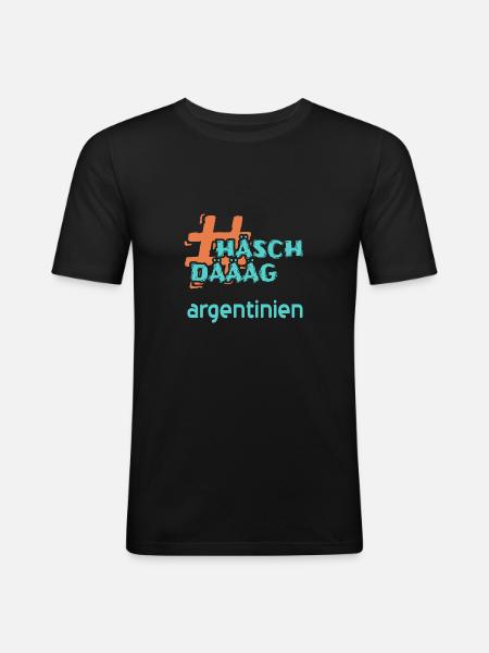 argentinien - Männer Slim Fit T-Shirt - Schwarz