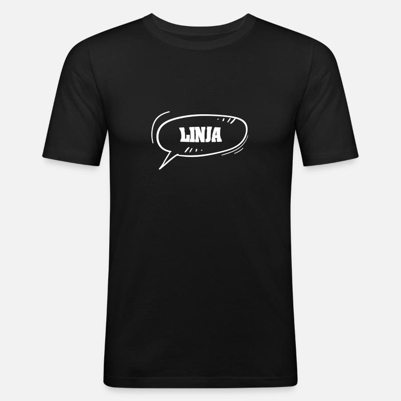First name Linja - Men's Slim Fit T-Shirt - black