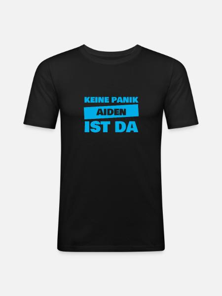 Aiden as a given name - Men's Slim Fit T-Shirt - black