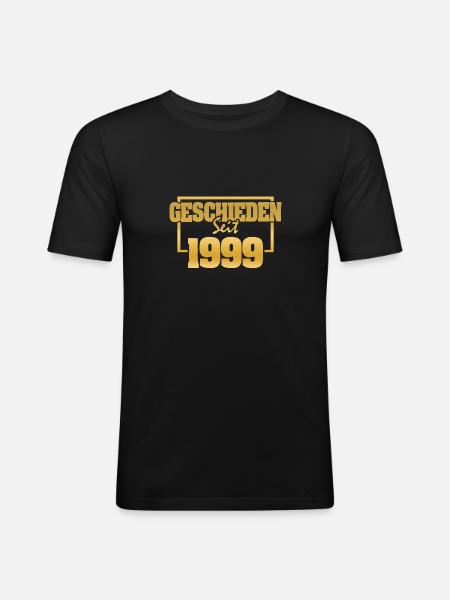 Ehefrau 1999 - Männer Slim Fit T-Shirt - Schwarz