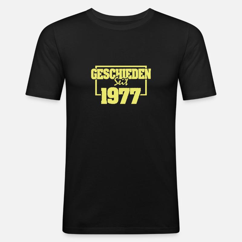 1977 - Männer Slim Fit T-Shirt - Schwarz