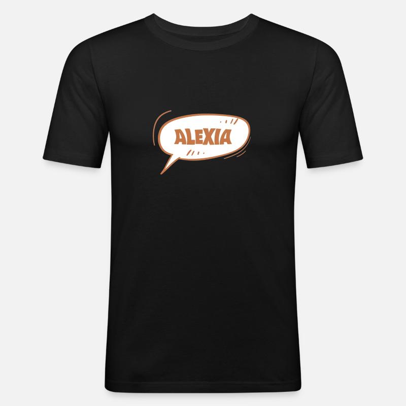 Alexia - Männer Slim Fit T-Shirt - Schwarz