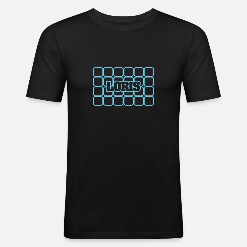 Männername Loris - Männer Slim Fit T-Shirt - Schwarz