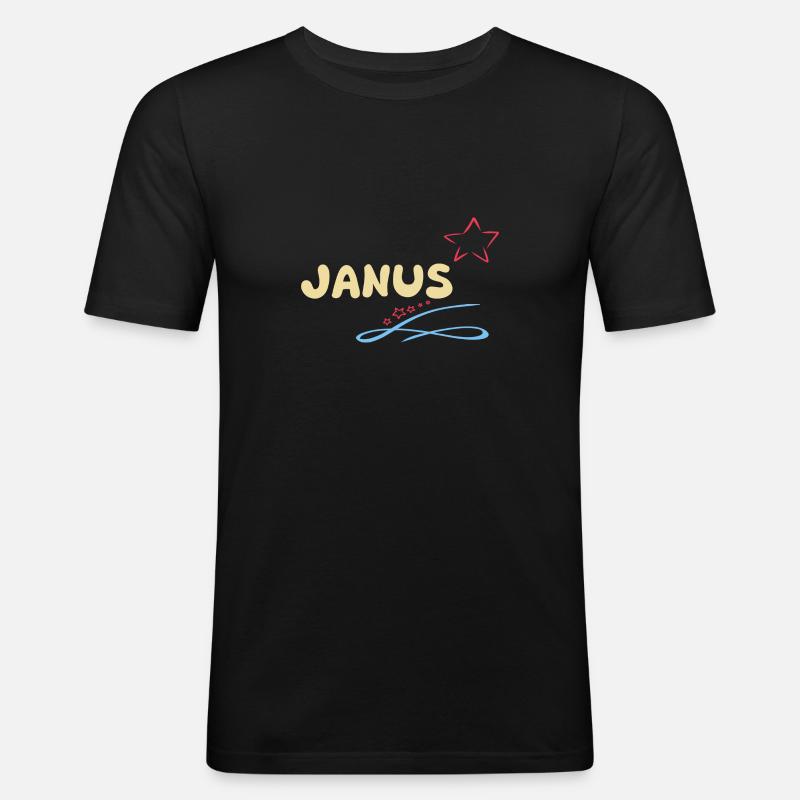 Geschenk Janus - Männer Slim Fit T-Shirt - Schwarz
