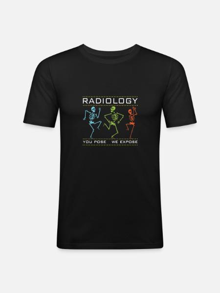 Dewi Dancing Skeletons - Radiologist Design - Men's Slim Fit T-Shirt - black