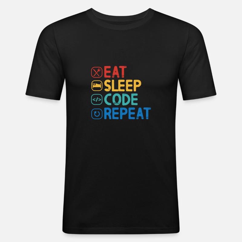 Eat Sleep Code Repeat - Men's Slim Fit T-Shirt - black