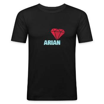 Noble Aren - T-shirt près du corps Homme - noir - Devant - Nik (191cm)