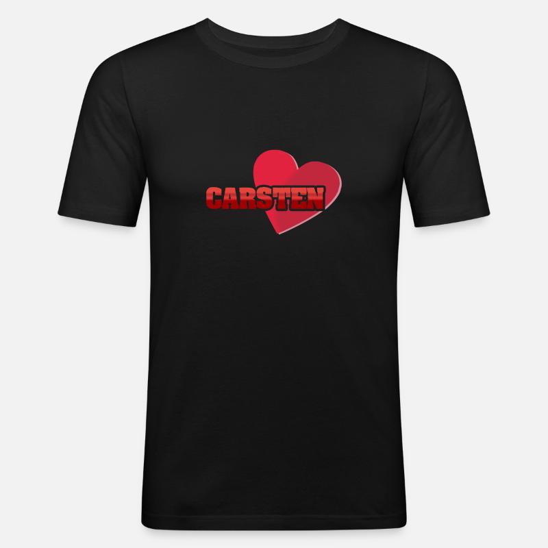 Carsten - Männer Slim Fit T-Shirt - Schwarz