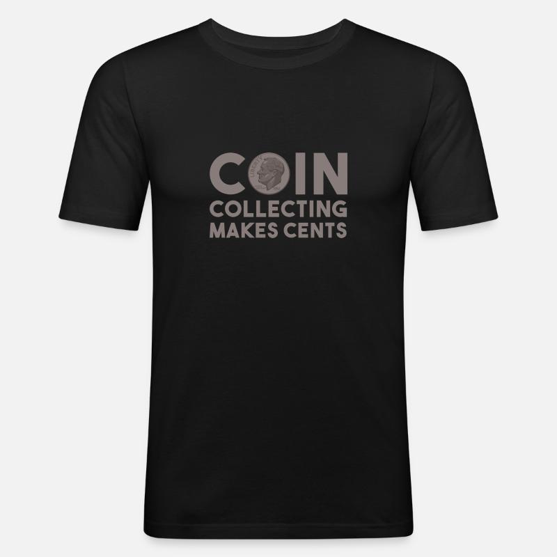 Numismatik Münzsammeln Geschenk - Männer Slim Fit T-Shirt - Schwarz