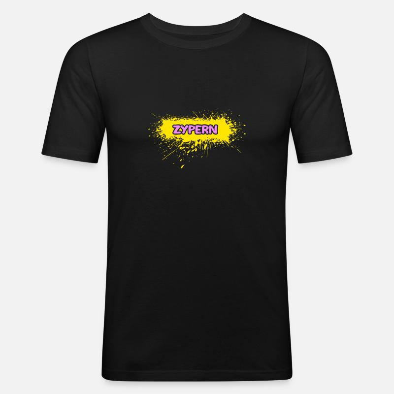Sonne Zypern - Männer Slim Fit T-Shirt - Schwarz
