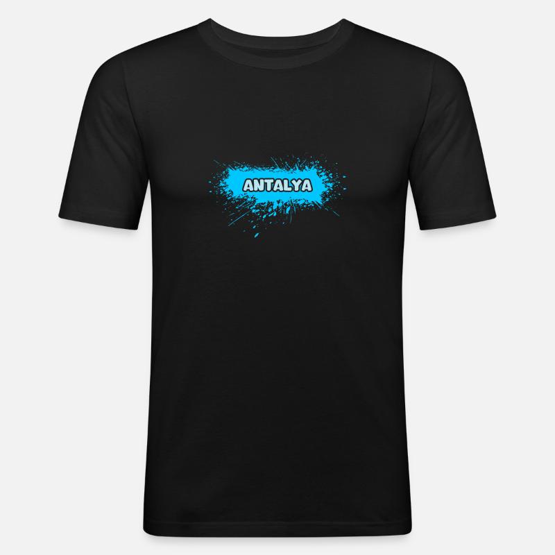 Antalya - Männer Slim Fit T-Shirt - Schwarz