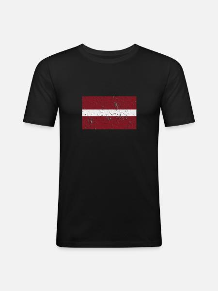 Gift for Latvia - Men's Slim Fit T-Shirt - black