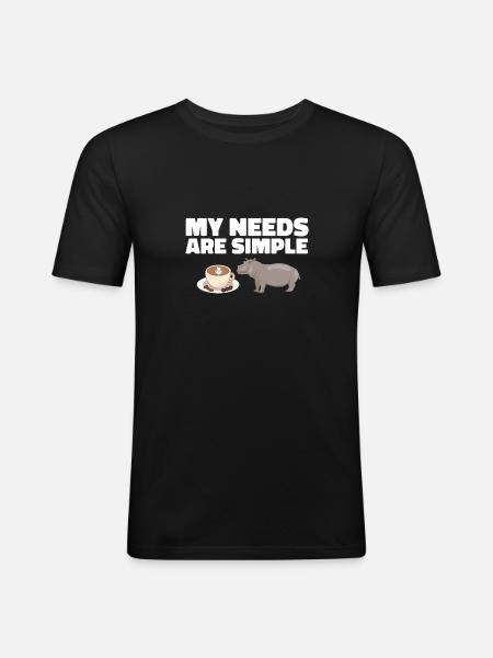 Hippopotame Hippopotame - T-shirt près du corps Homme - noir