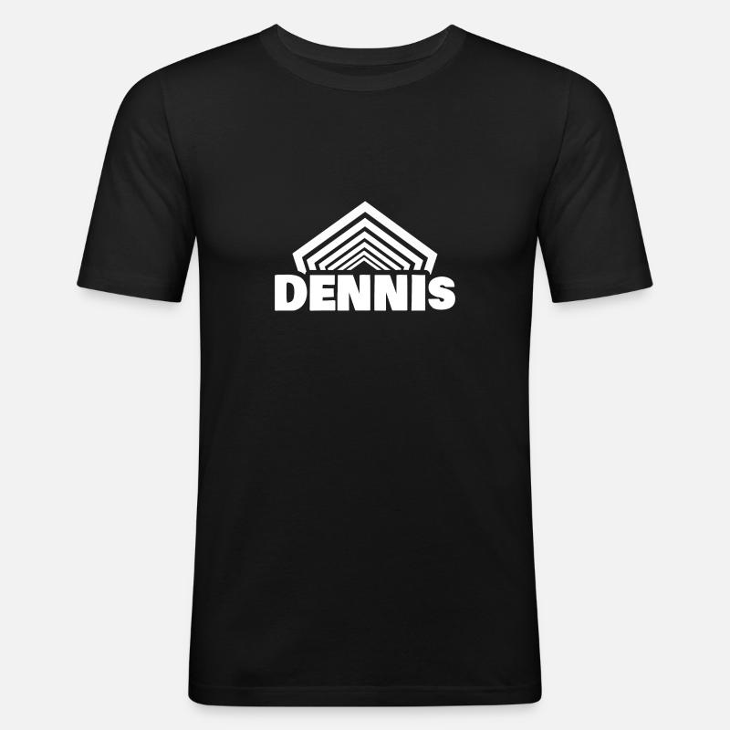 Dennis - Männer Slim Fit T-Shirt - Schwarz