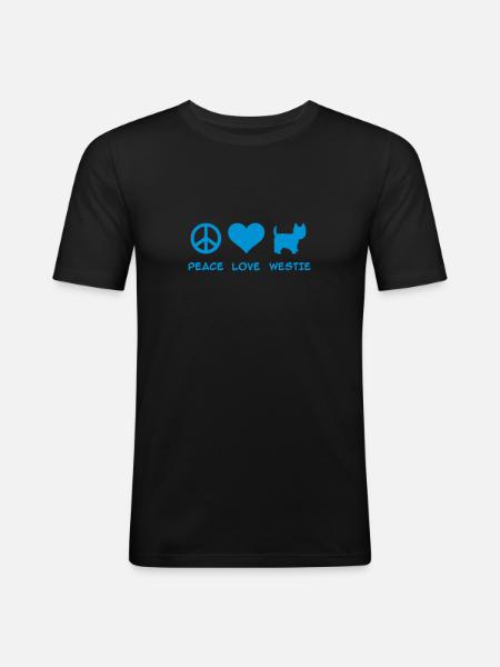 Westie - T-shirt près du corps Homme - noir