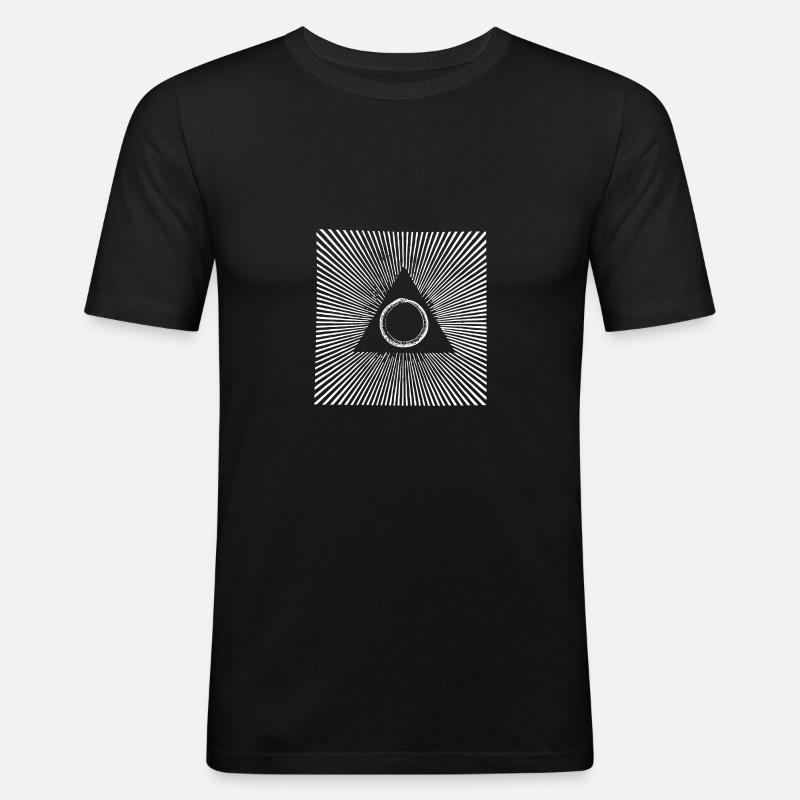 Conception graphique psychédélique occulte - T-shirt près du corps Homme - noir