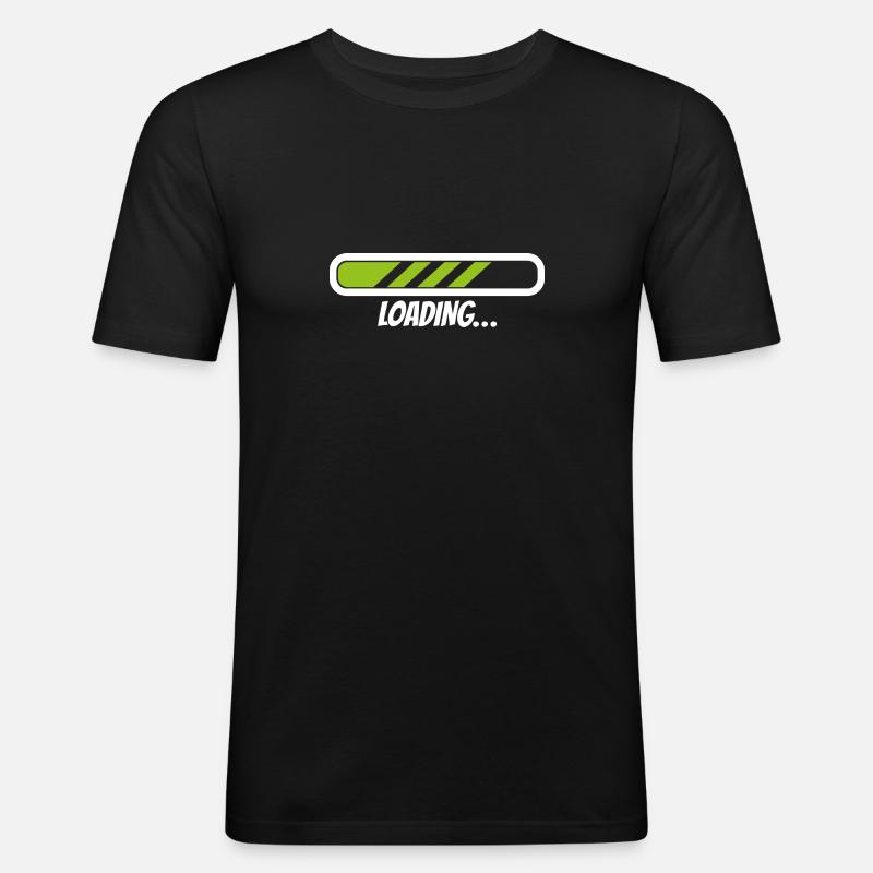 Loading 2 - Männer Slim Fit T-Shirt - Schwarz