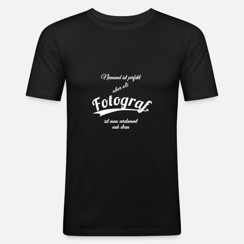 Fotograf - Männer Slim Fit T-Shirt - Schwarz