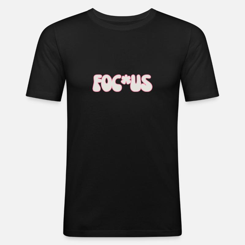 Focus - Männer Slim Fit T-Shirt - Schwarz