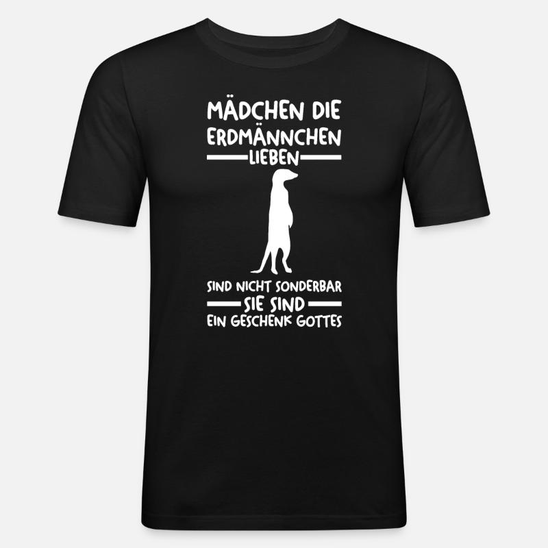 Erdmännchen - Männer Slim Fit T-Shirt - Schwarz