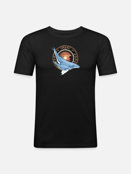 Humpback Whale Hawaiian - Men's Slim Fit T-Shirt - black