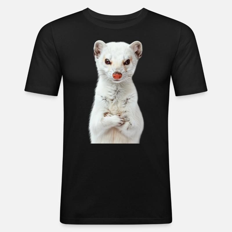 Hermelin - Männer Slim Fit T-Shirt - Schwarz