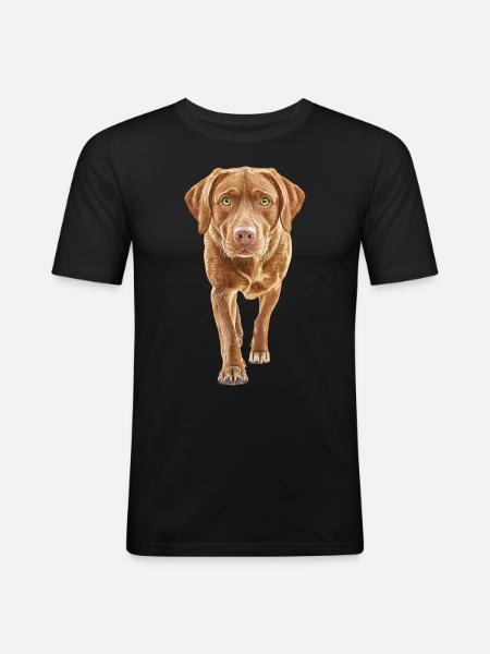 Labrador Retriever - Männer Slim Fit T-Shirt - Schwarz