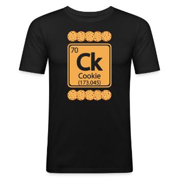 Cookie Element - Lustiges Periodensystem - Männer Slim Fit T-Shirt - Schwarz - Vorne - Nik (191cm)